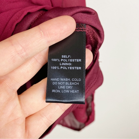 Lulu's Shifting Dears Wine Red Long Sleeve Mini Dress Size S - Picture 10 of 10